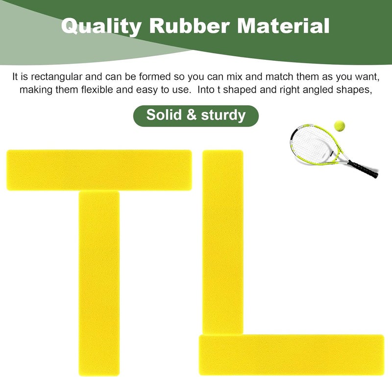 AojSup 24 Pcs Court Line Marker Kit, Yellow Boundaries Markers Lines Set, Pickleball Court Lines Kit for Tennis Basketball Volleyball Badminton Pickleball Net Courts Outdoor or Indoor Training - Image 3